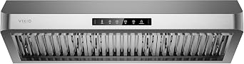 VIKIO HOME 42 Inch Under Cabinet Range Hood 980 CFM, Deep-Channel Baffle Filters, Ducted Kitchen Hood with Independent Air Duct,Smart Gesture Touch Control,3-Speed,LED Light,Stainless Steel