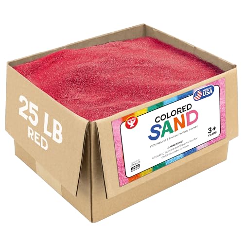 Image of Hygloss Colored Sand for Crafts - 25 lb, Red - Vibrant Colorful Fine Sensory Play Sand Art Kits for Kids - Classroom Activities for Children 3 4 5 6 7 8 9 10 11 12 - Safe for Ages 3+