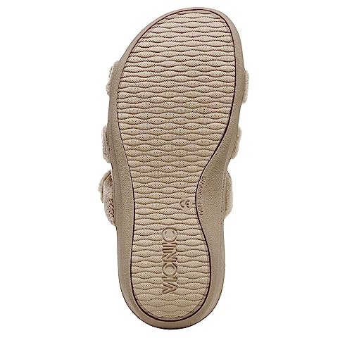 Image of Vionic Adjustable Open-Toe Slipper with Orthotic Arch Support Wheat - 9 Medium