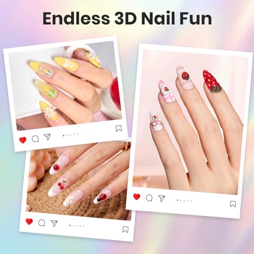 Image of Beetles 5PCS Nail Art Dotting Tools 3D Nail Gel Set, Dual-Headed Nail Art Sculpture Pen with Clear Solid Builder Gel Kit, Silicone Nail Tools, Carving Drawing Tool Set for Nail Art Salon Home DIY