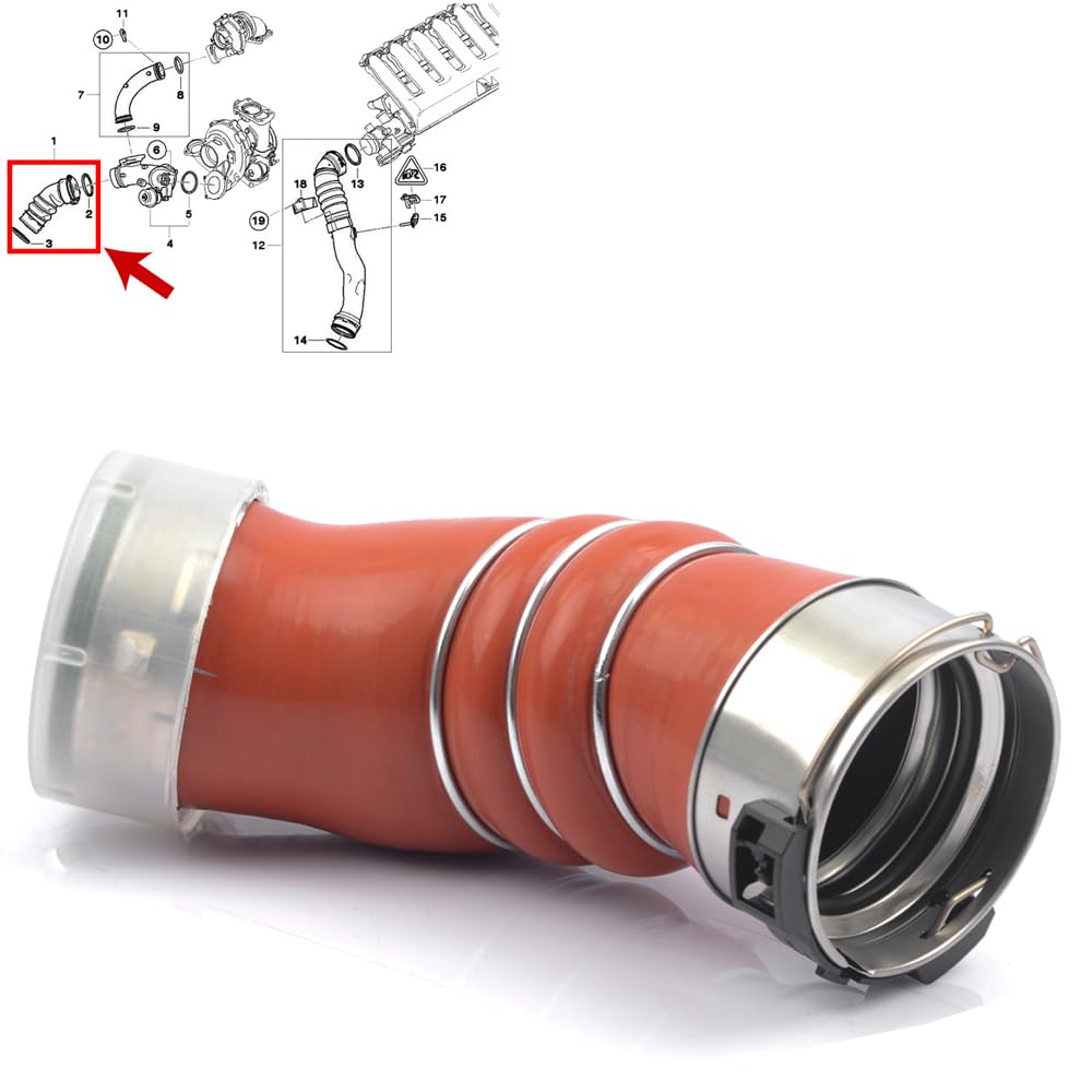 Red 4-Layer Silicone Turbo Intercooler Hose – Fits BMW X5 E70 & X6 E71 3.0D 3.5D