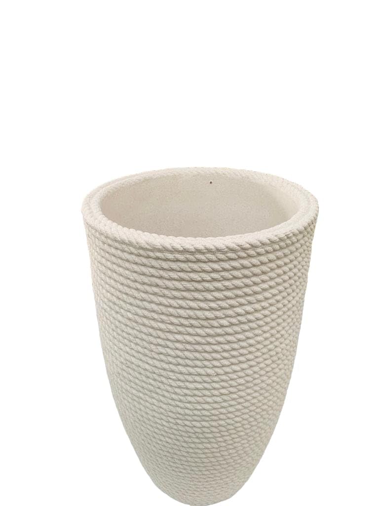 VASAR Vaso alto 70cm tronco conico Bomcord Pv Bali effetto corda in resina Telcom (CORDA)