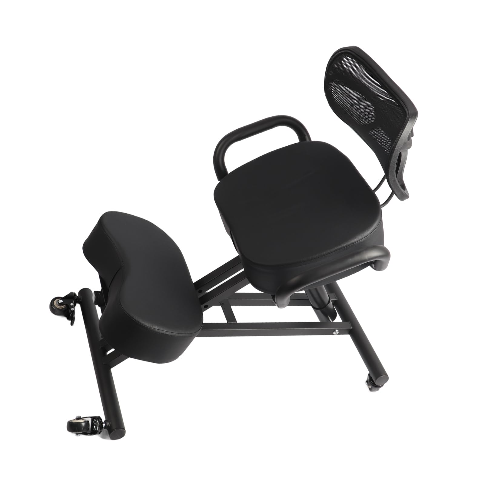 Fabater Höhenverstellbarer, Ergonomischer Kniestuhl mit Atmungsaktiver Netzrückenlehne und Lederkissen Zur Haltungskorrektur, Orthopädischer Stützhocker für den Büro- und Heimgebrauch, Verstellbar