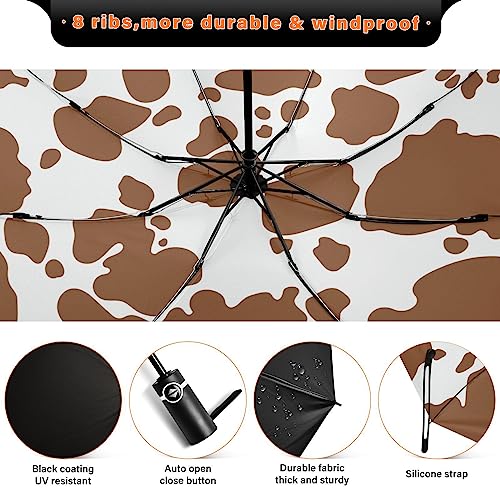 UV-Sun-Umbrella-Cow-Leather-Folding-Umbrella-Compact-Automatic-Open-Close-Skin-Pattern-Large-Inverted-Travel-Umbrella-for-Rain-Windproof-Portable-UV-Protection-Reverse-Umbrella-for-Women-Men-Outsid UV Sun Umbrella Cow Leather Folding Umbrella Compact Automatic Open Close Skin Pattern Large Inverted Travel Umbrella for Rain Windproof Portable UV Protection Reverse Umbrella for Women Men Outsid