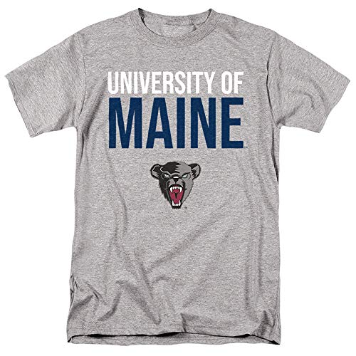 University of Maine Official Stacked Unisex Adult T-Shirt, Athletic Heather, X-Large