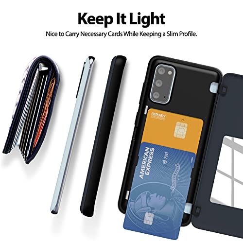 Goospery Galaxy S20 Wallet Case With Card Holder, Protective Dual Layer Bumper Phone Case (Midnight Blue) #TOP5