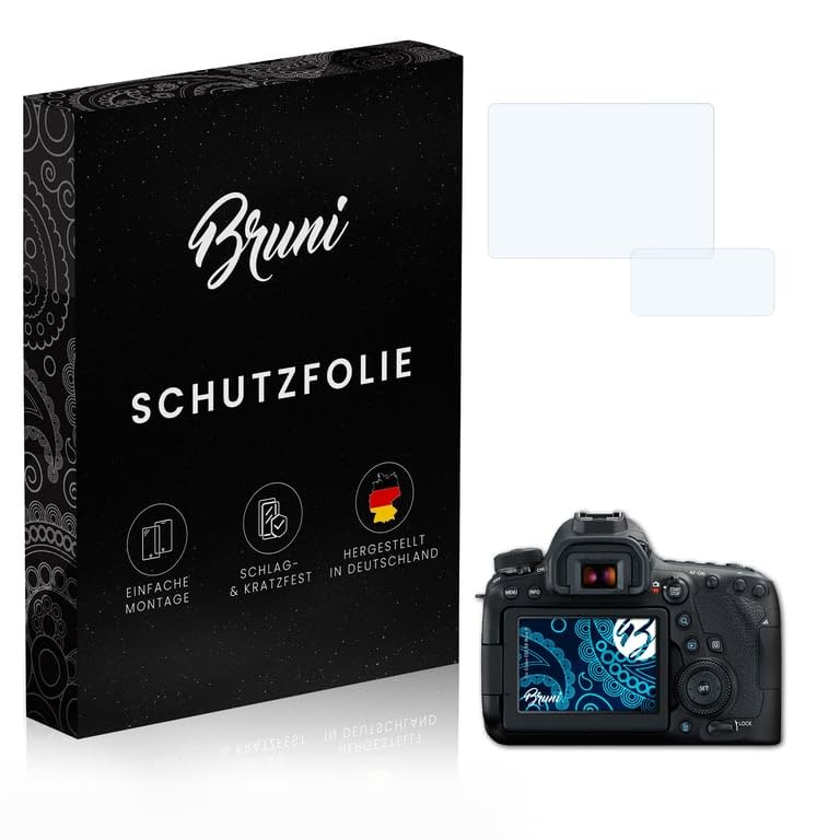 Bruni Screen Protector compatible with Canon EOS 6D Mark II Protector Film, crystal clear Protective Film (Set of 2)