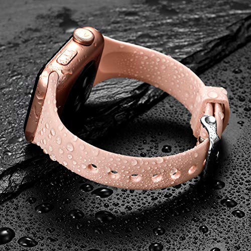 Image of Laffav Compatible with Apple Watch Bands for Women 40mm 38mm 41mm 44mm 42mm 45mm 46mm 49mm, Soft Silicone Narrow Slim Thin Sport Replacement Strap for iWatch Bands Series 11 10 9 8 7 6 5 4 3 SE3 /2 /1