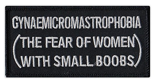 Motorcycle Biker Jacket/Vest Embroidered Patch - Fear of Women with Small Boobs - Funny