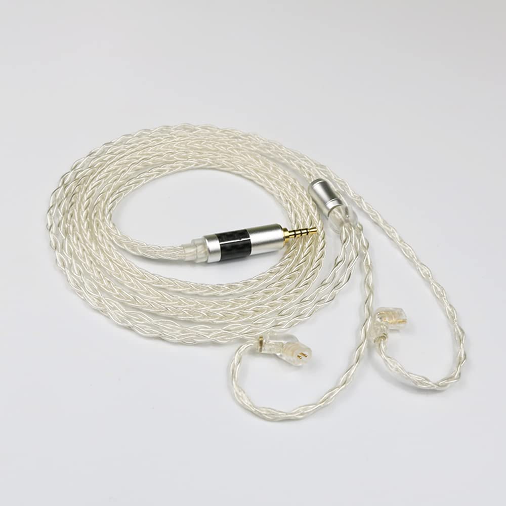 senleeor 8Core 2.5MM Silver Copper Upgrade Earphone Replacement Cable, Senleeor Silver Copper Wire for KZ ZSN Pro X EDX Pro CCA CA4 CSN, QDC IEMs(2.5MM, C Pin)