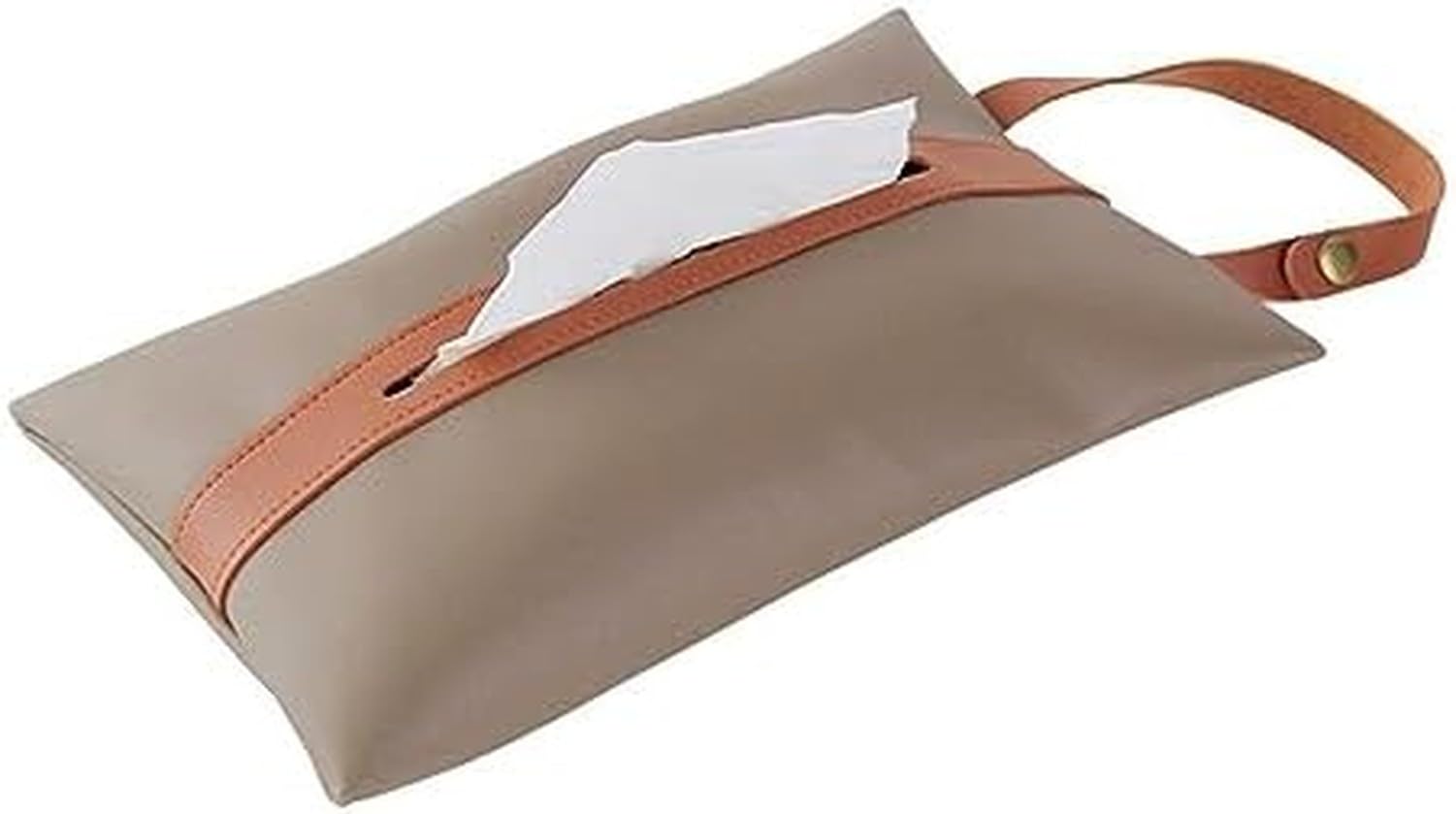 Faozhuo Leather Tissue Box Holder for Car Seat Back or Bathroom Wall Hanging Tissue Dispenser Cover Convenient Paper Holder Storage Solution