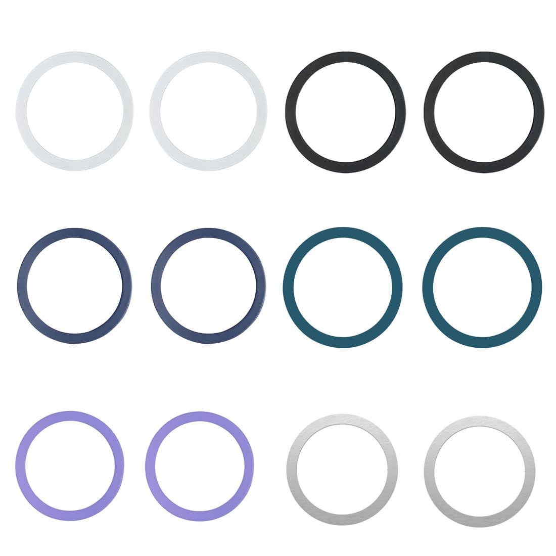 JOCXZI 12 Piezas Magnético Calcomanía de Anillo de Metal Universal- Anillos de Metal ultrafinos compatibles con Cargador inalámbrico Cargador de Coche en la mayoría de teléfonos Inteligentes