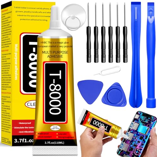 Pegamento Pantalla Movil - 110ml Pegamento para Moviles Textil Zapatos Tela Cristal Ceramica, con Herramientas de Reparación