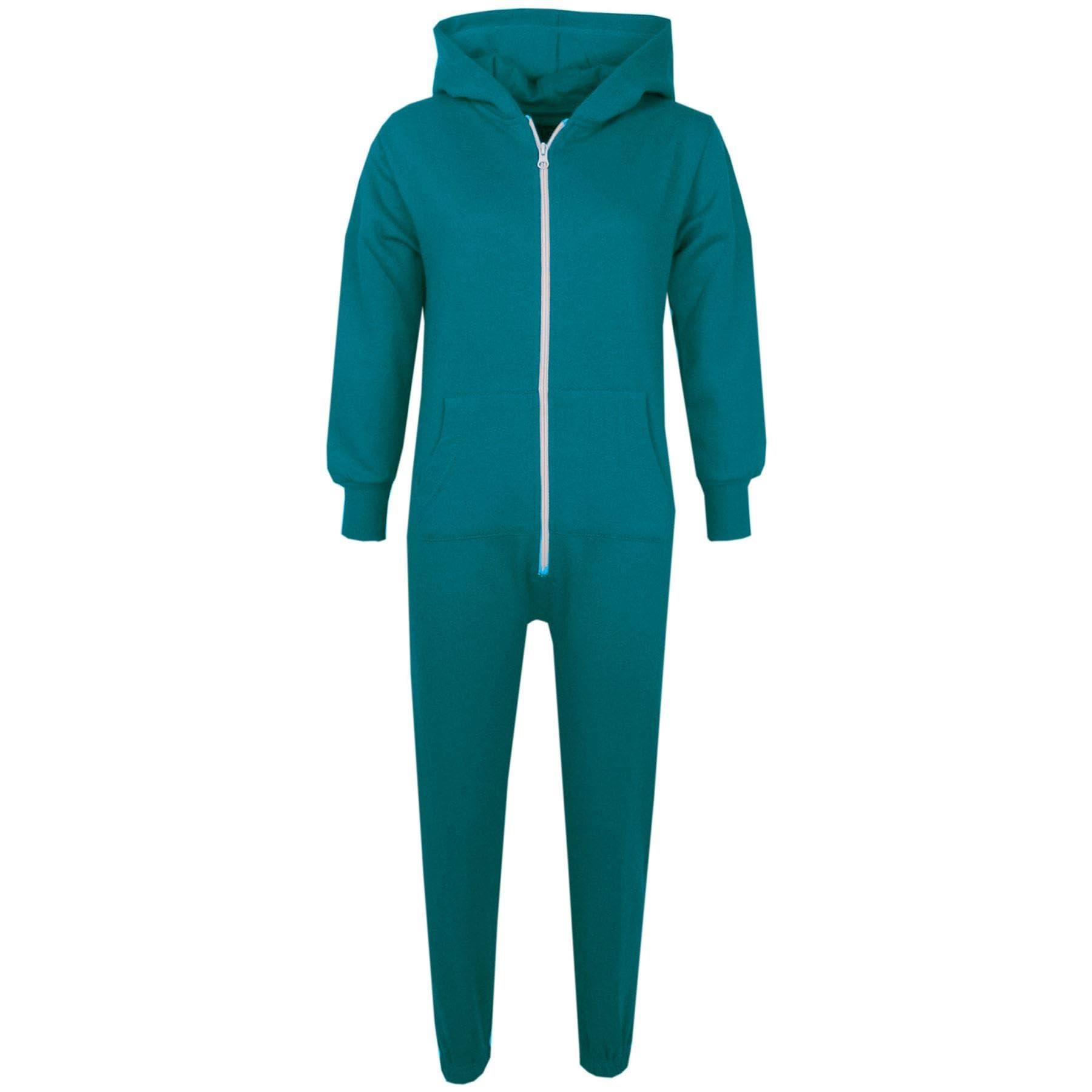 A2z 4 Kids Turquoise Children Plain Camouflage Jumpsuit Super Soft - Plain Onesie 3-4.