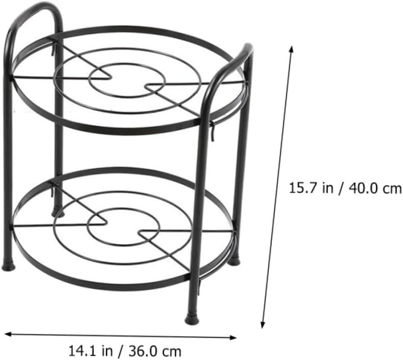 1pc Two-layer Pot Rack Multipurpose Kitchen Storage Shelf Detachable Pan Holder for Space-saving Organization Material Convenient for Corner Use Black