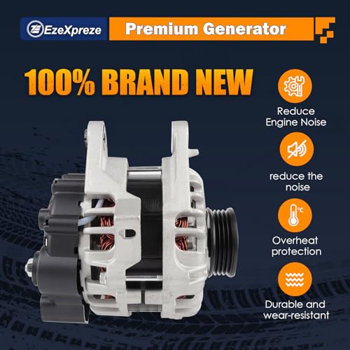 Image of Ezexpreze 11311 New Alternator Replacement for 2007-2012 Hyundai Elantra 2.0L, 2010 2011 Kia Soul 2.0L, 2007-2009 Spectra 2.0L L4, 2655635, 600162, 3730023650, AVA0102, 40046020, 40046031