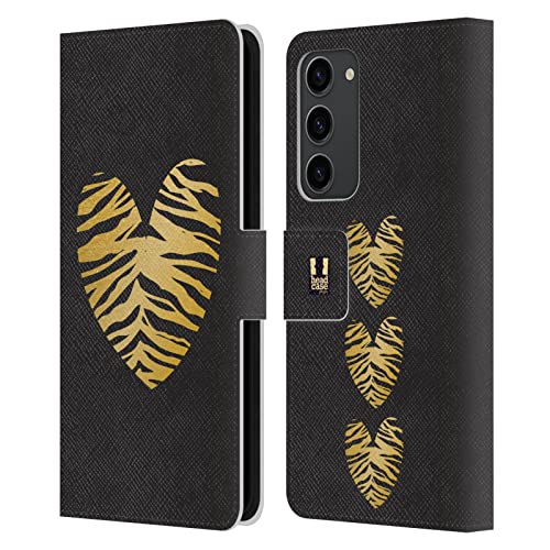 Coque Samsung S23+ 5G Head Case Designs Coeur Grand comme Or housse portefeuille cuir