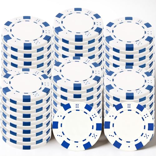 Sghgcvjjf 100 Pcs White Poker Chips,1.37inch Blank Poker Chips for Custom Values,Ideal for Blackjack,Bingo,Card Night & Family Games(White)