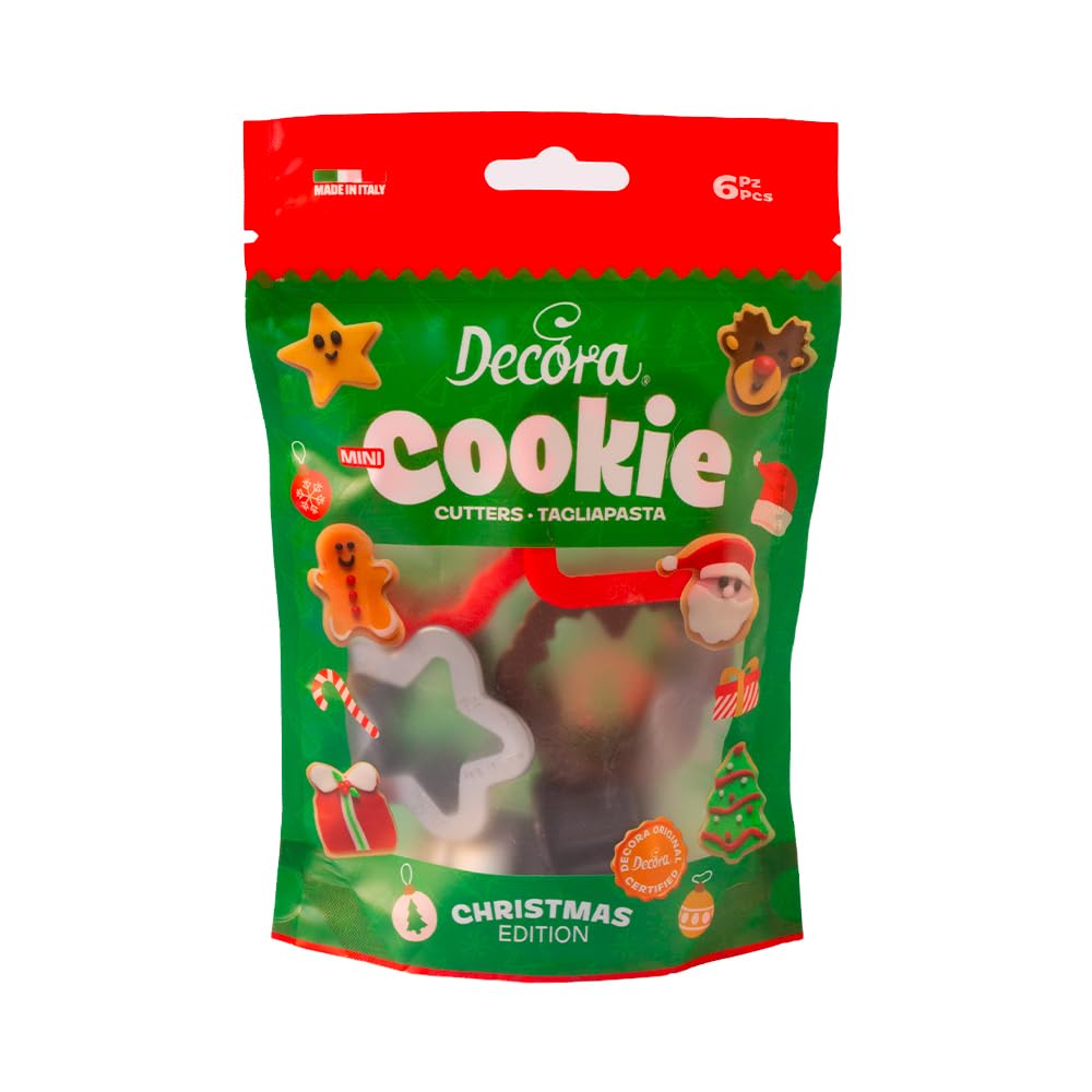 Decora Red 0255097 Christmas Mini Cookie Cutter Set Of 6 3/4 X H 2,2 Cm