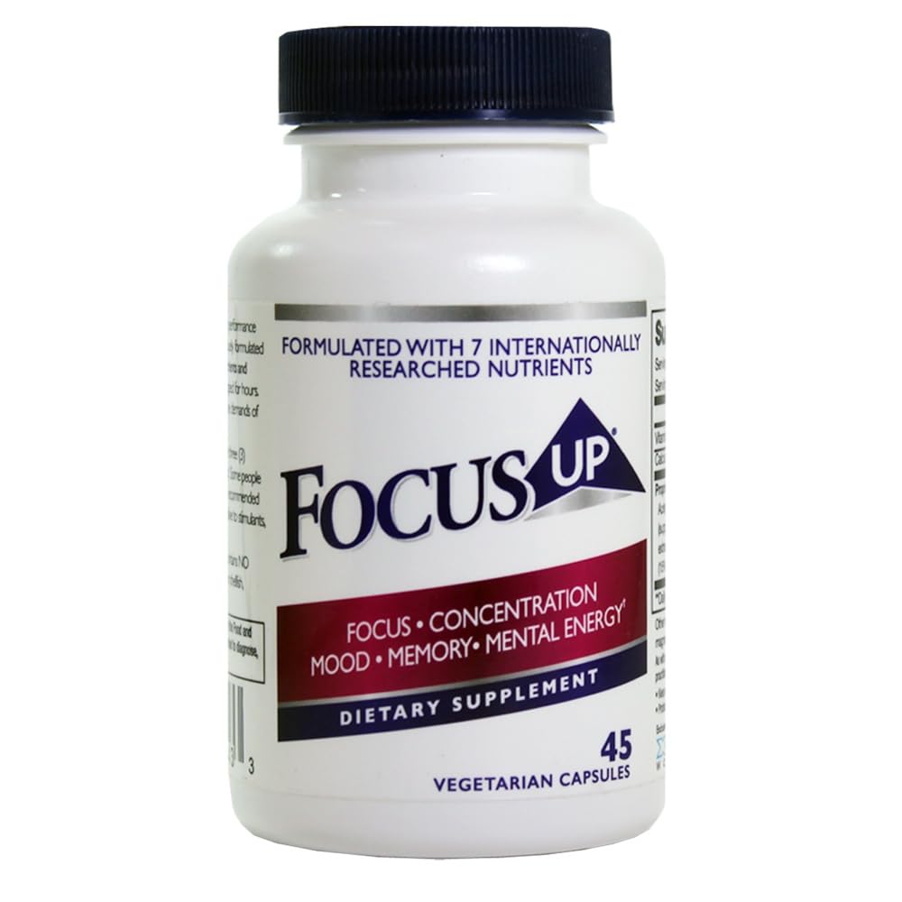 FocusUP Brain & Energy Support Supplement – Natural Nootropic Capsules with Acetyl L-Carnitine, Rhodiola, DMAE & Huperzine-A | Supports Focus, Memory, Mood & Mental Clarity | 45 Sugar-Free Capsules