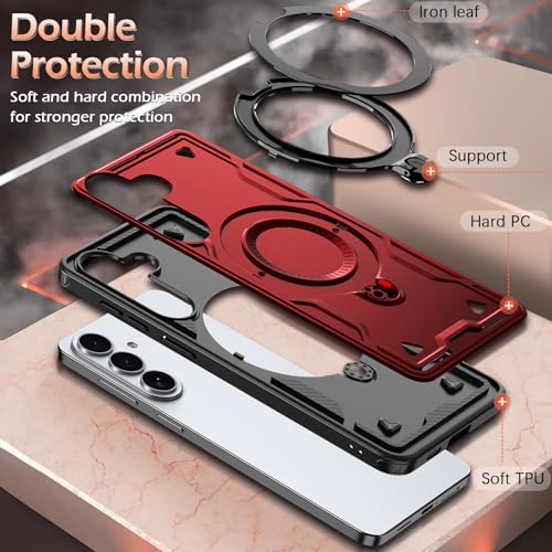 Image of for Samsung Galaxy S26 Plus Case Magnetic with stand, with Mag-Safe, with Screen Protector, Wireless Charging, Shockproof for Samsung S26 Plus 5G Phone Case, Ring Holder Cover for Samsung S26 Plus