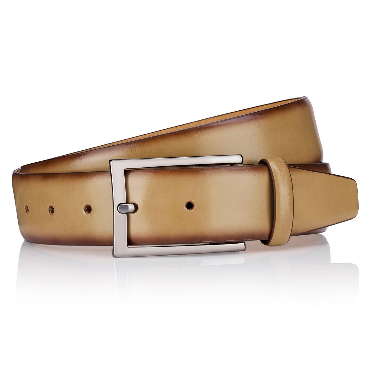 LINDENMANN Premium Ledergürtel Handmade in EU 35 mm taupe