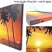 BANBERRY DESIGNS Beach Sunset - LED Canvas Print - Light Up Wall Decoration - Tropical Ocean Sunset with Palm Trees - 12x16 Inch