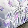 XYNHML Butterfly Comforter Set Twin Size for Girls Kids Adults Lavender Flowers Pattern Bedding Set Aesthetics Butterflies Quilt Bed Set with 1 Comforter and 2 Pillowcases #3