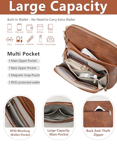 Image of Crossbody Bags for Women with Built In Wallet,RFID Travel Purse