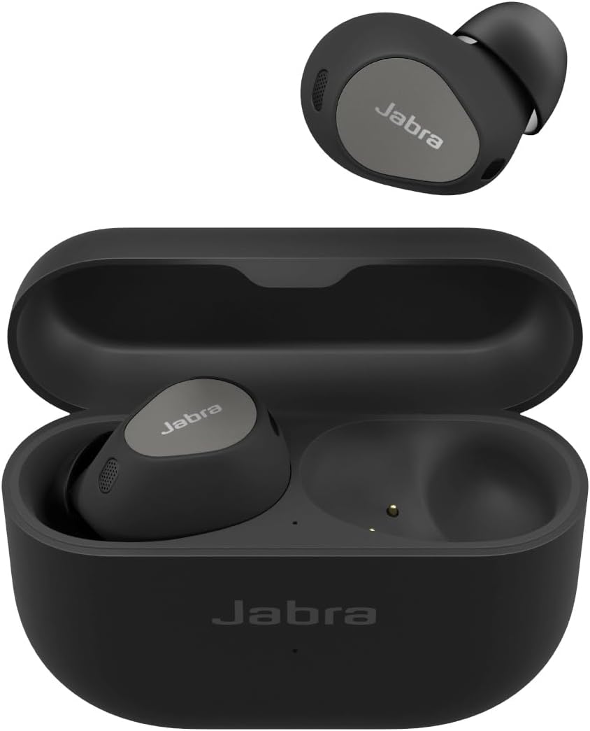 Jabra Elite 10 True Wireless Earbuds – Advanced Active Noise Cancelling Earbuds with Next-Level Dolby Atmos Surround Sound –All-Day Comfort, Multipoint Bluetooth, Wireless Charging – Titanium Black