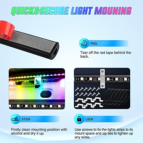 Image of Nilight Truck Bed Light Strip RGB-IC LED Bar 2PCS 60 inch Cargo Lighting | for Pickup Multi Dream Color DIY Music Synchronous with APP and RF Remote Control