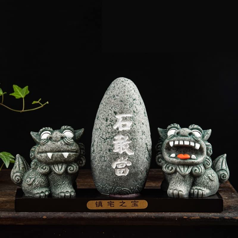 Amazon.co.jp: 石敢當 シーサー 置物 獅子石敢當シーサー 玄関 風水 魔