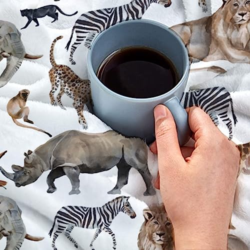 Animal Blanket Gifts For Kids,Forest Animals Print Throw,Elephant Leopard Monkey Lion Hippo Pattern,Soft Fluffy Flannel Quilt For Bed Sofa Couch Bedroom 40"X 50" For Child #TOP4