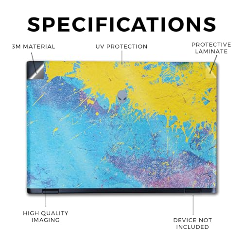 Image of Glossy Glitter Laptop Skin Compatible with Alienware M16 R2 (2024) - Splatter Wall - Premium 3M Vinyl Protective Wrap Decal Cover - Easy to Apply | Crafted in The USA by MightySkins