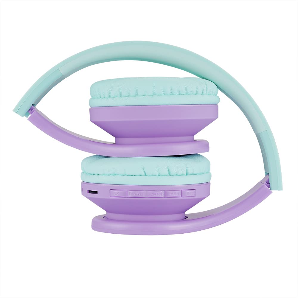 PowerLocus Bluetooth Kopfhörer Kinder, Kinderkopfhörer Over-Ear mit 85dB Lautstärkebegrenzung, Faltbar, Bluetooth 5.3, Micro SD, Kabellos und Kabel, Eingebautes Mikrofon für Handy/Tablet/Reise