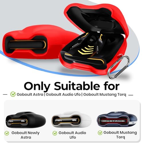 Image of Soft Silicone Case Cover Compatible for GoBoult Audio UFO | GoBoult Astra | GoBoult Mustang Torq (Red)