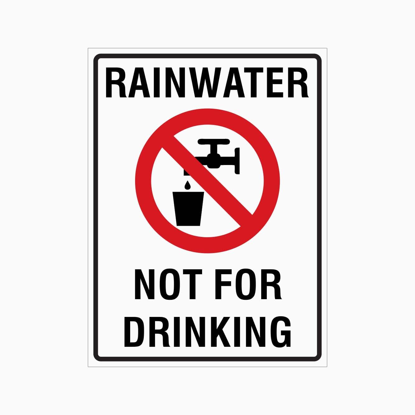 RAINWATER NOT FOR DRINKING Sign, 12x8 Metal Tin Sign, Rainwater is not drinkable.