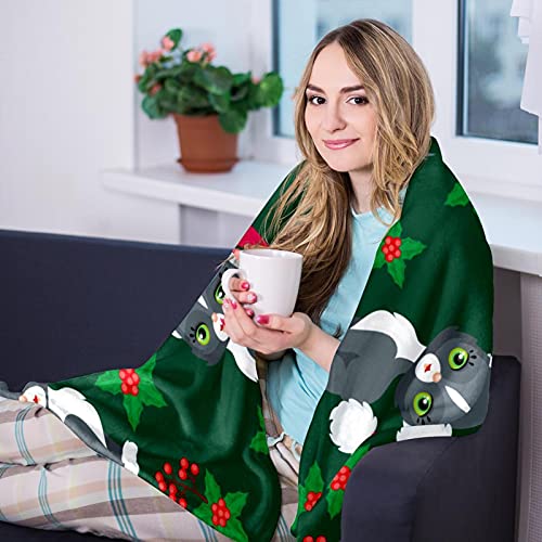 Couverture chat de Noël douce et chaude au toucher velouté unique - 8