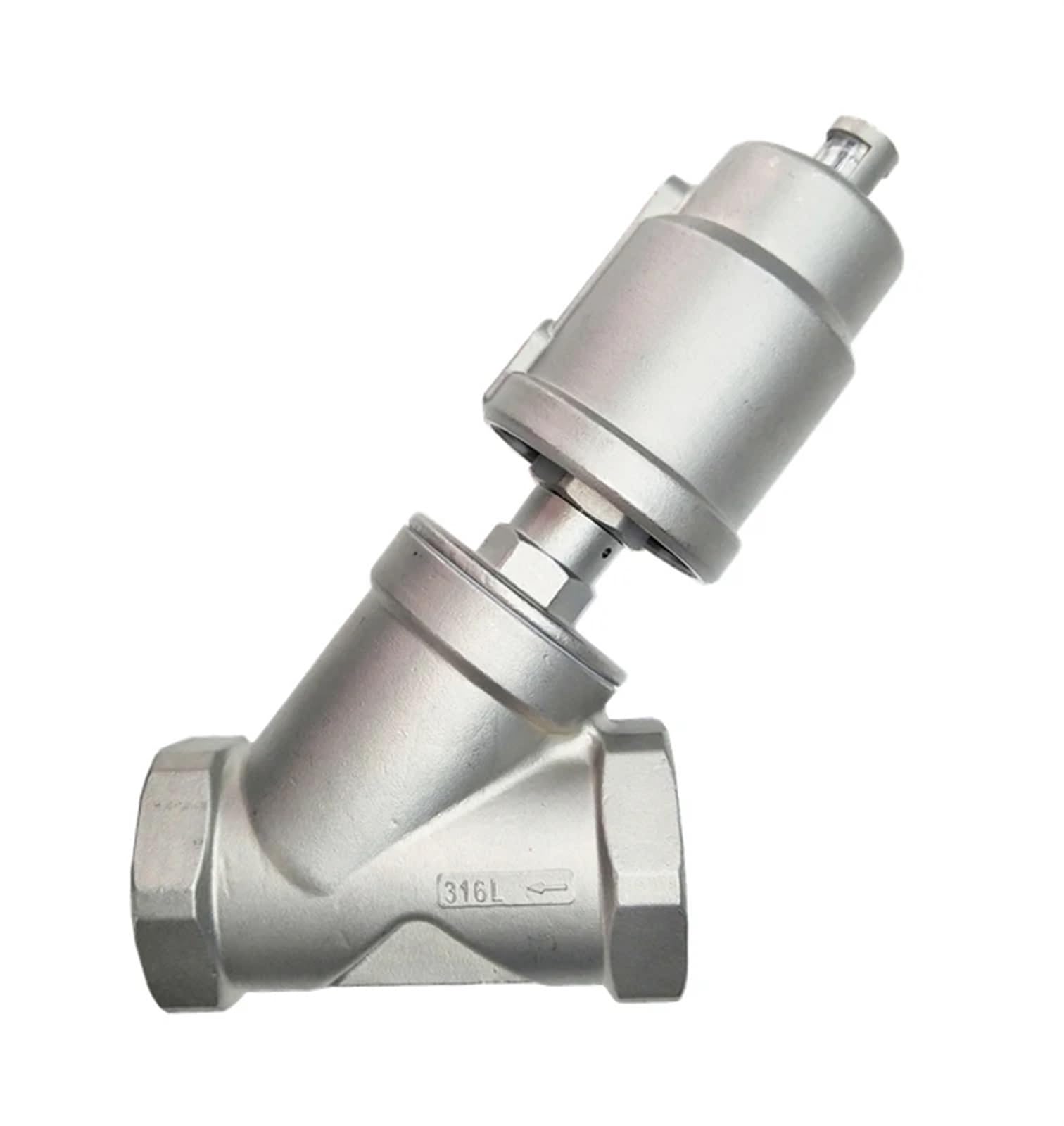 QRUYHBAJU DN65 Stainless Steel Pneumatic Actuator Angle seat Valve Normally Closed Sealed Pneumatic seat Valve(Single Acting)