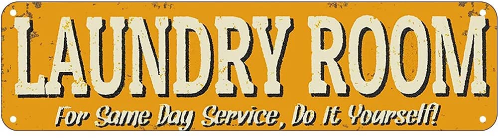 Laundry Room Retro Tin Signs Aluminum Metal Sign for Kitchen Home Garden Wall Bar Cafe Decor 4x16 Inch