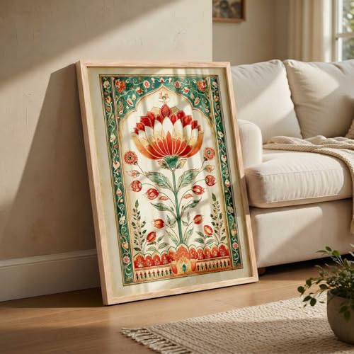 Image of kotart Madhubani Art Wall Painting Traditional Home Decoration With Frame For Living Room Bed Room Hotel Wall Decor Digital Reprint (19x25 inch)