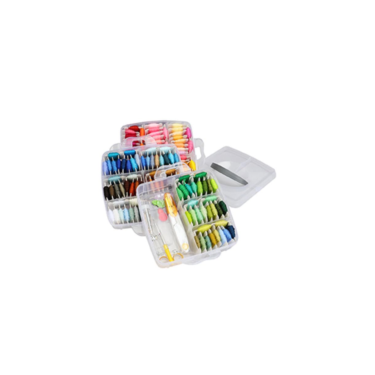 BATHVEVE Hilos de Bordar Kit de Herramientas Tablero para Bobinar Hilos con Accesorios y Caja de Almacenamiento para Costura DIY Casa para Mujeres y Niñas