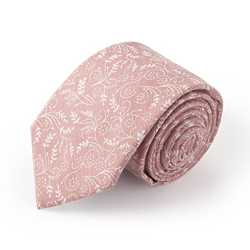 Jacob Alexander Men's Regular Floral Neck Tie - Dusty Rose #TOP2