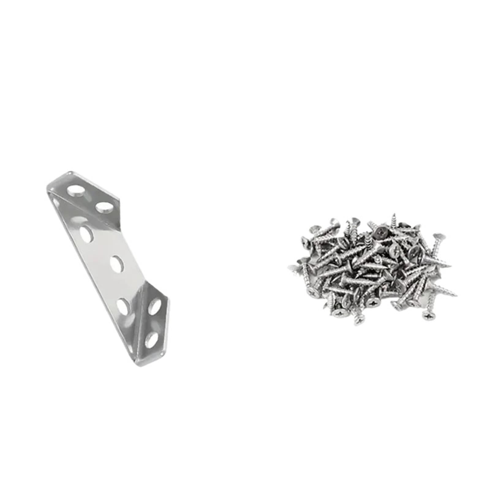 Corner Bracket 40/60/100pcs Multifunctional Corner Codes with Screws Connector for Furniture and Cabinet Reinforcement Brackets(100pcs)