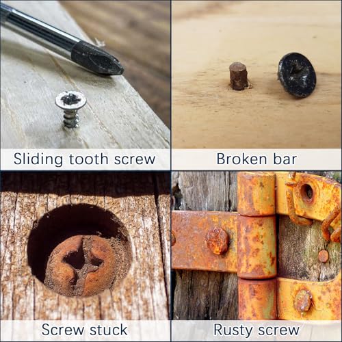 yuejuhe 6 Stück Schraubenausdreher, Schrauben Entferner, Linksausdreher Set, Screw Extractor für Abgelöste, Gebrochene, Beschädigte Schrauben (Silber)