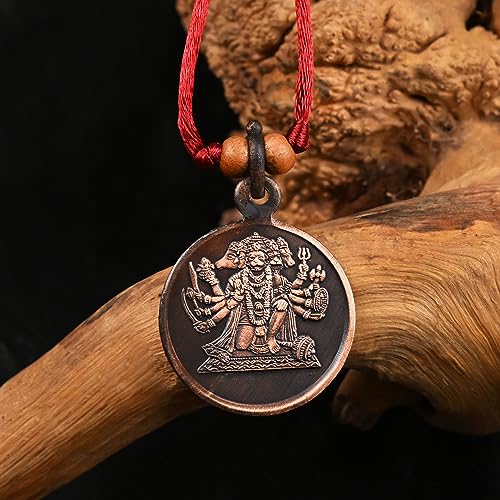 RUDRA CENTRE Panchmukhi Hanuman Yantra Locket Copper (With Thread, Small) - Image 5