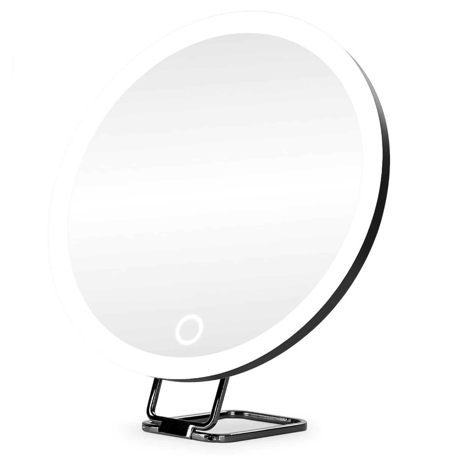 Espejo de aumento con ventosa de luz, espejo de maquillaje LED de primer plano, recargable de 6 pulgadas, 3 modos de color, atenuación de espejo de maquillaje iluminado, soporte de mesa de