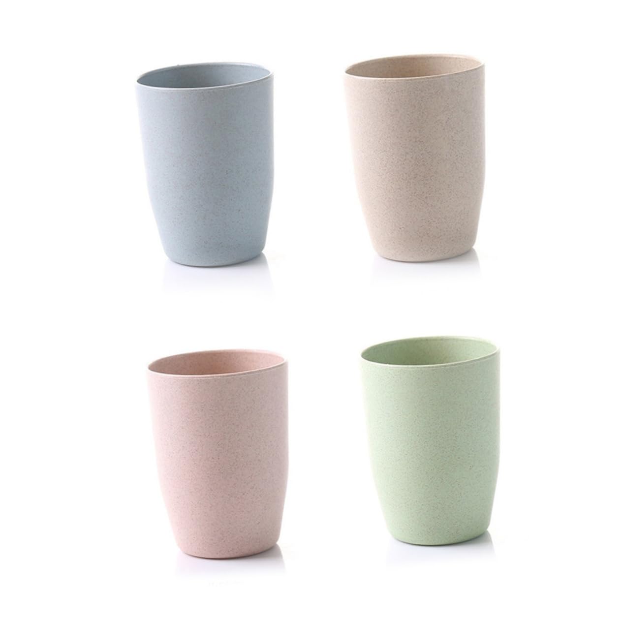 HOLIDYOYO Bathroom Wheat Stem Tumbler Cup for Mouthwash Lightweight and Stackable Rinsing Mug for Boys and Girls and Adults Northern European Beige Design