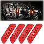 Reswish 4PCS Universal Car Door Open Prompt Warning Stickers,Reflective Open Prompt Stickers for Car Door,Night Visibility Auto Open Sign Anti-Collision Safety Prompt Decals Decal Tape (Red)