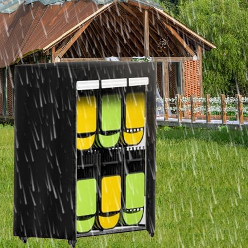 Image of Folding Chair Rack Cover for boldworks, Waterproof Chairs Cart Cover, Dust Proof Metal Chair Storage Dolly Chairs Holder Covers-72 inch L x 37 inch W x 72 inch H